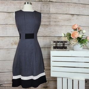 Calvin Klein Colorblocked Belted Fit & Flare Dress 4